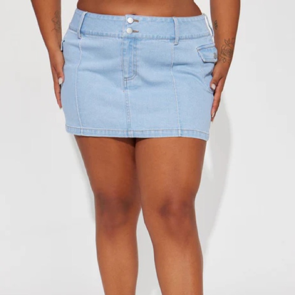 Light Blue Mini Skirt- NEW